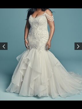 Maggie Sottero Ivory Beaded Mermaid Wedding Dress